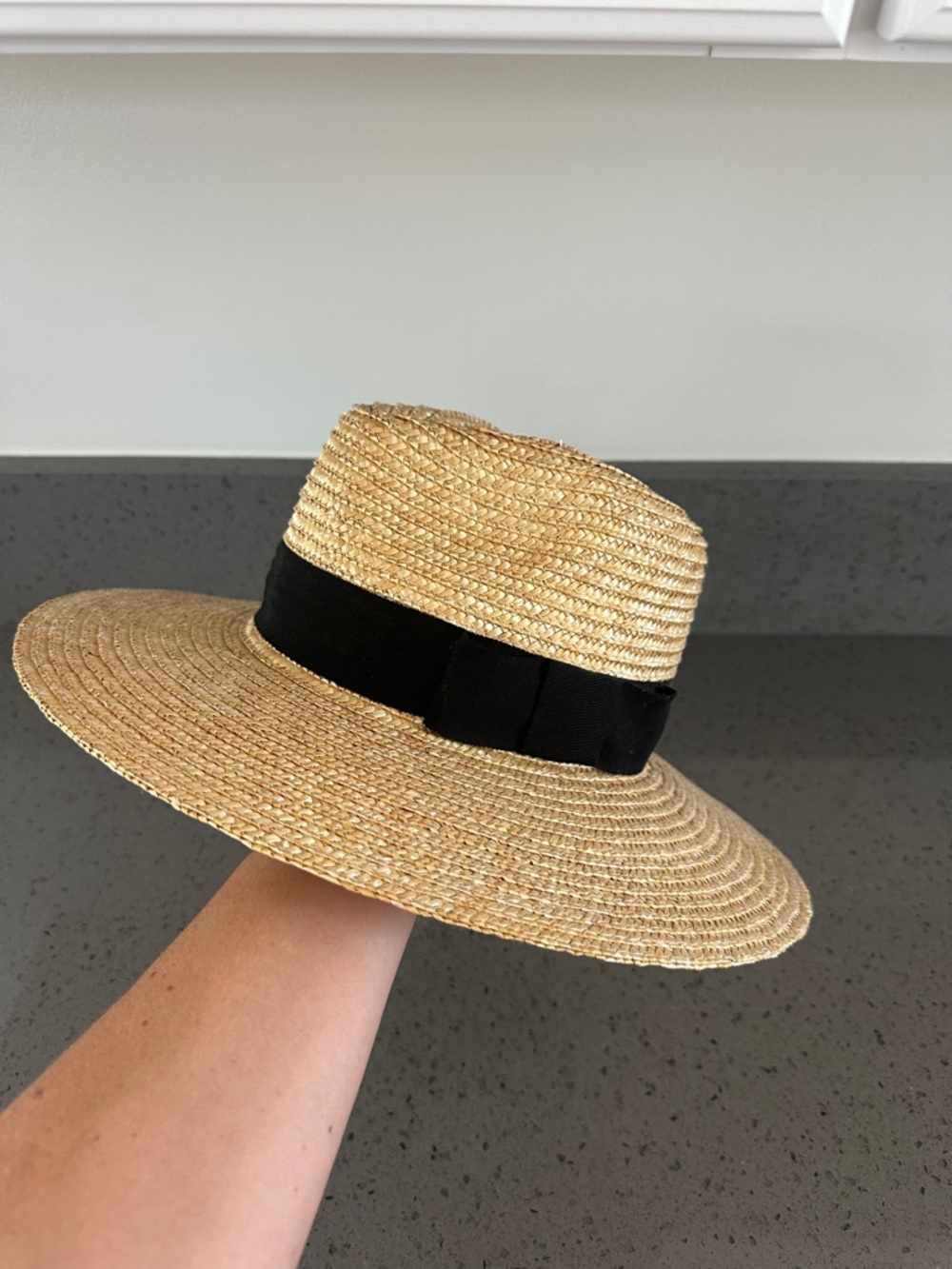 Brixton Natural Straw Sun Hat with Black Band
